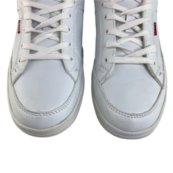 Levi’s White Lace Up Faux Leather Sneakers - Picture 3 of 8